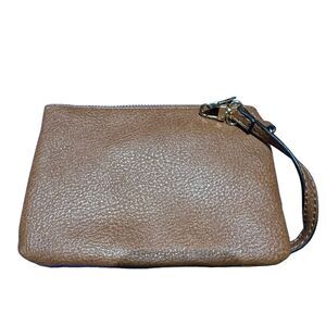 Jason WUSoft Leather brown Zippered Pouch Makeup Clutch Coin‎ Purse Wallet